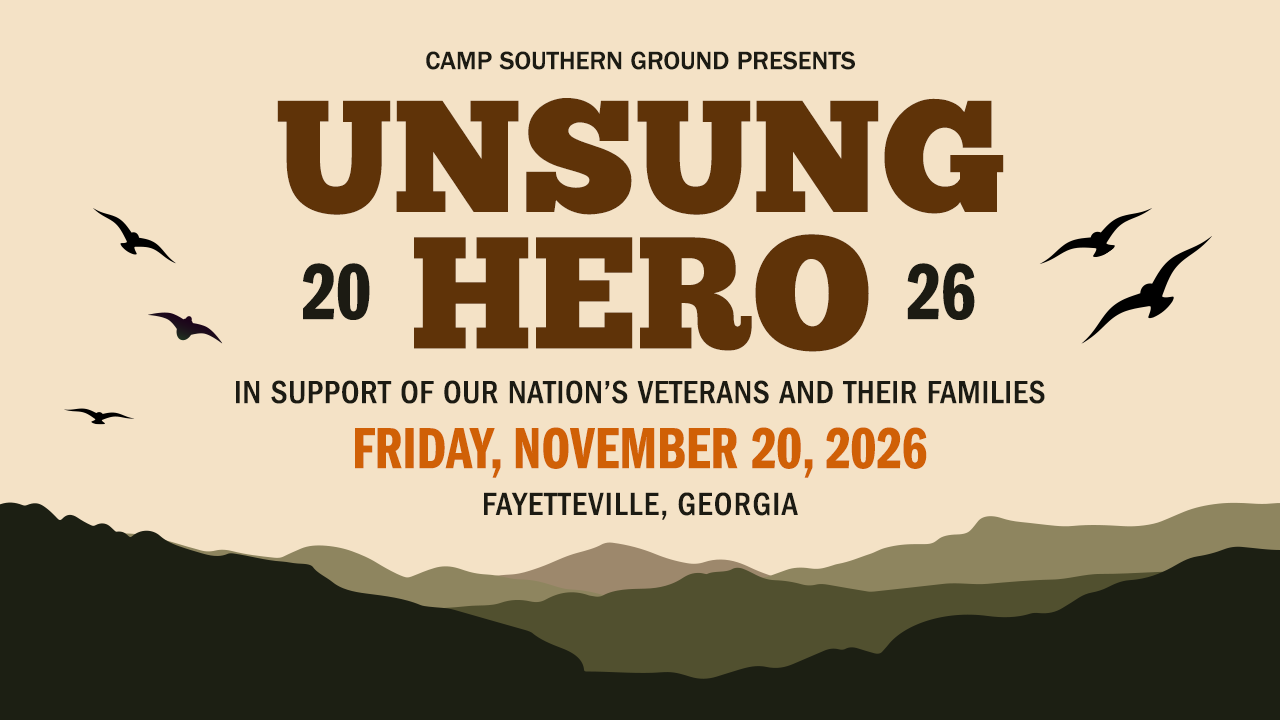 Unsung Hero 2026 — Camp Southern Ground benefit concert poster